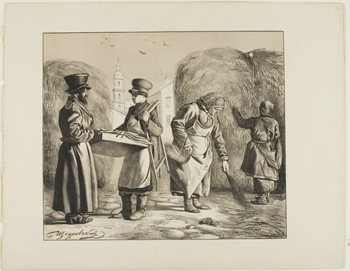 Scenes from Russian Folk Life by Ignatii Shchedrovskii, print, 1835-1870