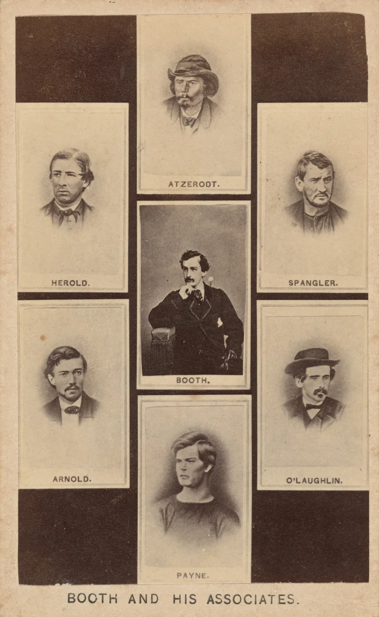 Booth and his Associates by Joseph Ward, photograph, 1865