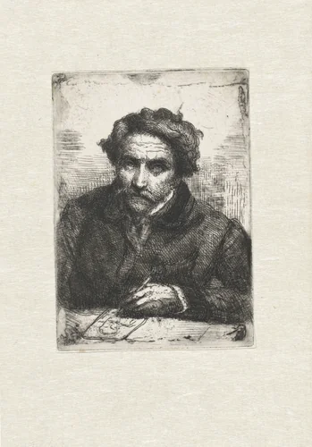 Portret van Theodoor Schaepkens by Theodoor Schaepkens, print, 1825-1883