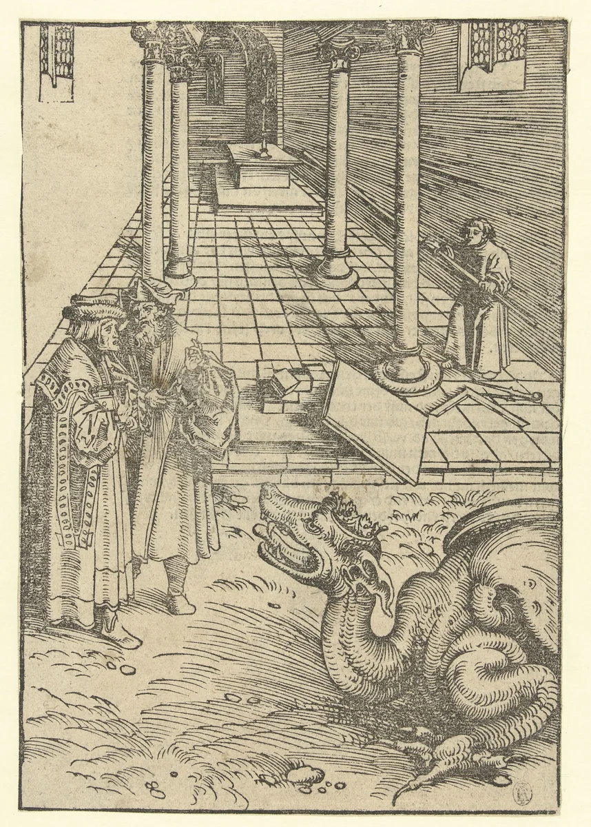 Twee getuigen van God en het Beest by Lucas Cranach, print, 1522-1527