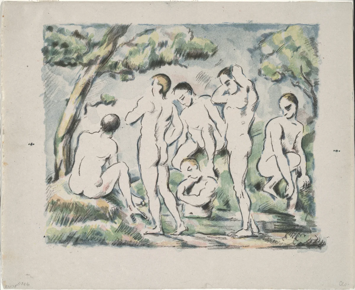 The Bathers, small plate (Les baigneurs, petit planche) by Paul Cézanne, print, 1897