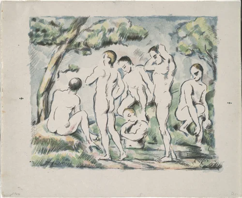 The Bathers, small plate (Les baigneurs, petit planche) by Paul Cézanne, print, 1897