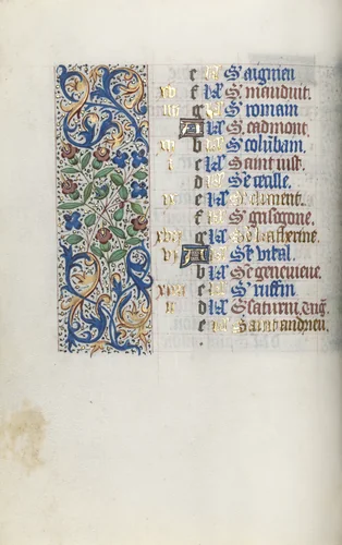 Book of Hours (Use of Rouen): fol. 11v by Master of the Geneva Latini, book, 1465-1475