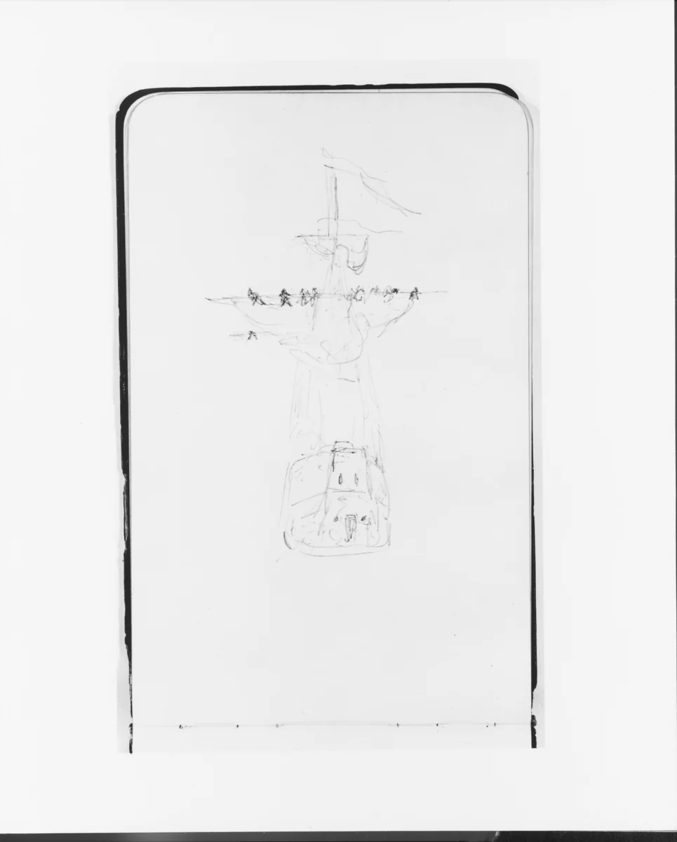 Sketch of a Ship Seen from the Stern (from Sketchbook) by Albert Bierstadt, artwork, 1891