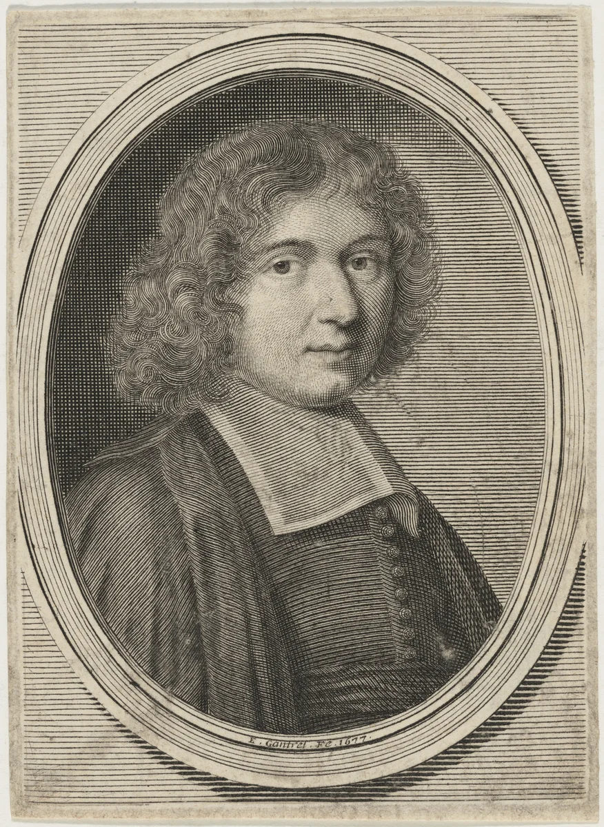 Portrait of a Man by Etienne Gantrel, print, 1677