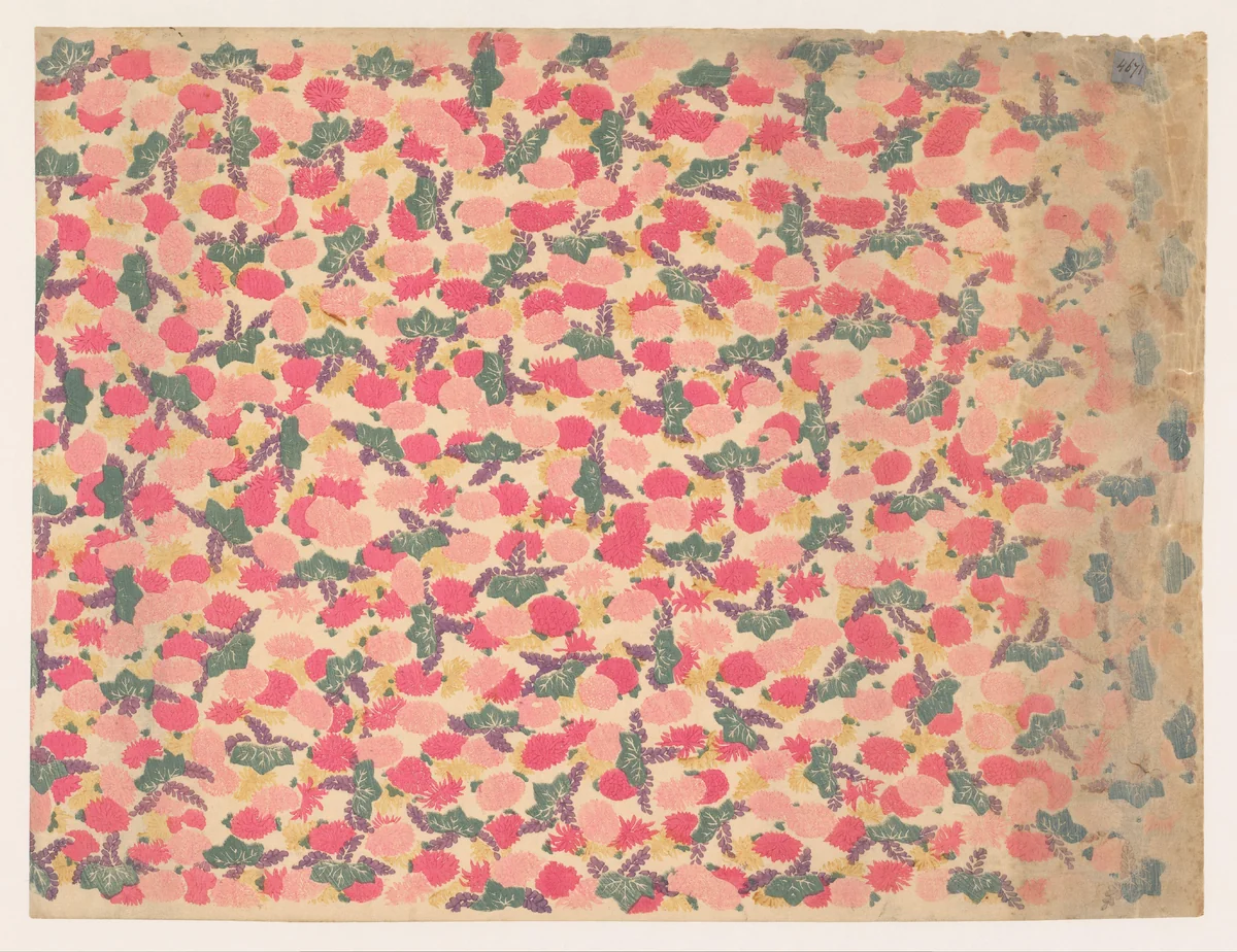 Strooipatroon van bloemen by anonymous, other, 1860-1930