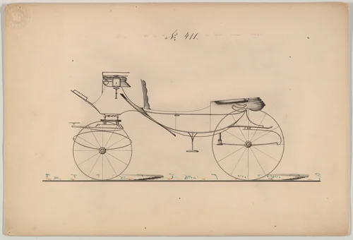 Design for Vis-à-vis, no. 411 by Brewster & Co., drawing, 1850-1870