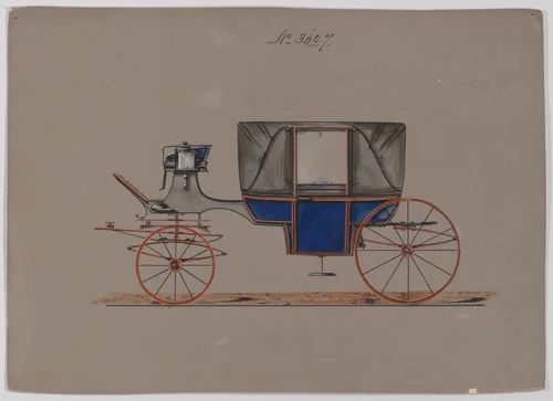 Design for Landau, No. 3647 by Brewster & Co., drawing, 1880