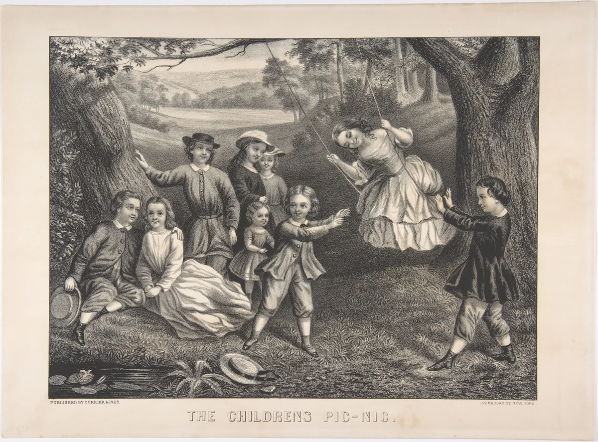 The Children's Pic-Nic by Currier & Ives, print, 1857-1871