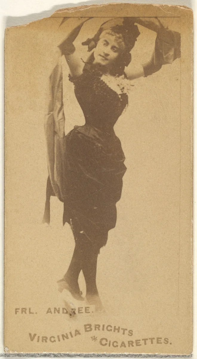 Fräulein Andree, from the Actors and Actresses series (N45, Type 1) for Virginia Brights Cigarettes by Allen & Ginter, photograph, 1885-1891