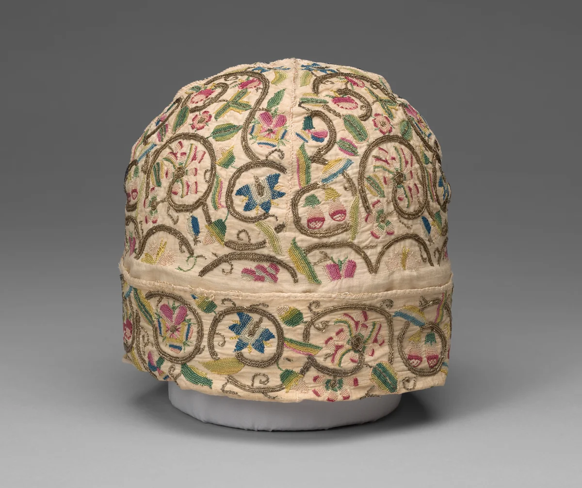 Man's Cap by England, textile, 1601-1625