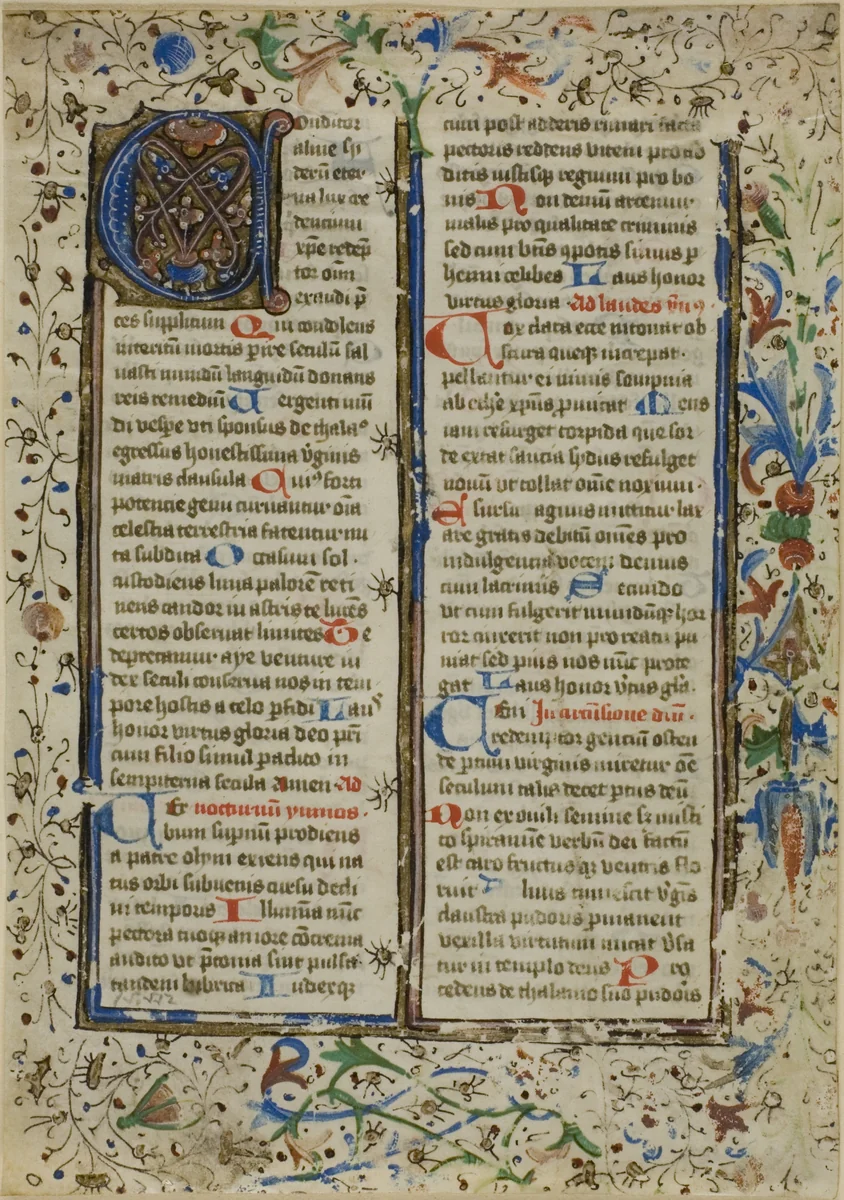Illuminated Initial "A" from a Psalter or Breviary by German or Southern Netherlandish, painting, 1450-1459