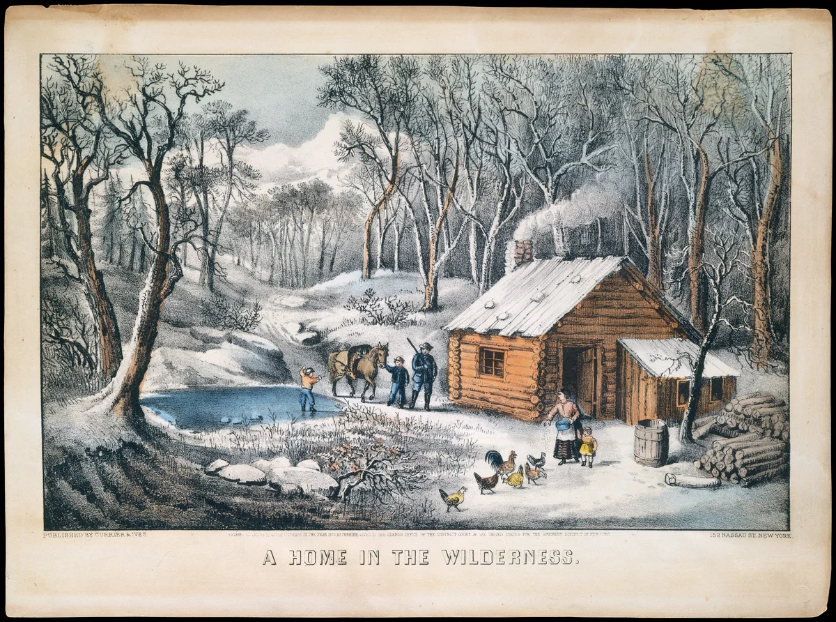 A Home in the Wilderness by Currier & Ives, print, 1870