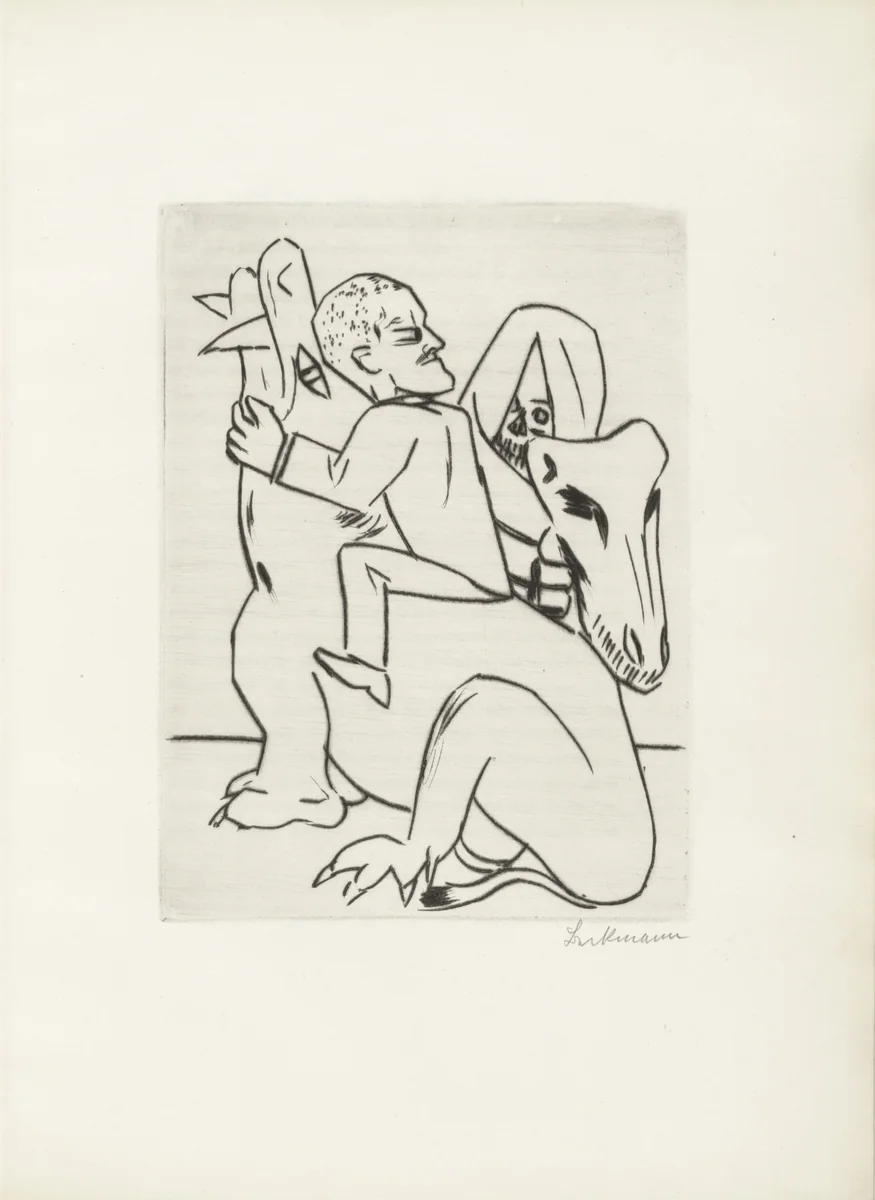 Plate (facing page 26) fromEbbi by Max Beckmann, illustrated book, 1924