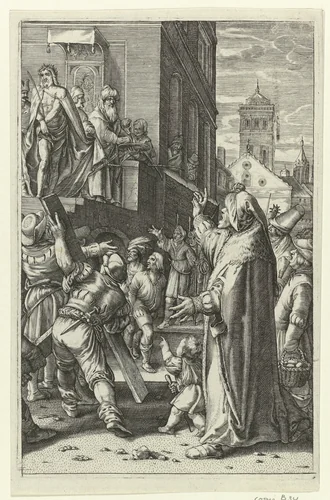 Christus aan het volk getoond (Ecce Homo) by anonymous, print, 1596-1667
