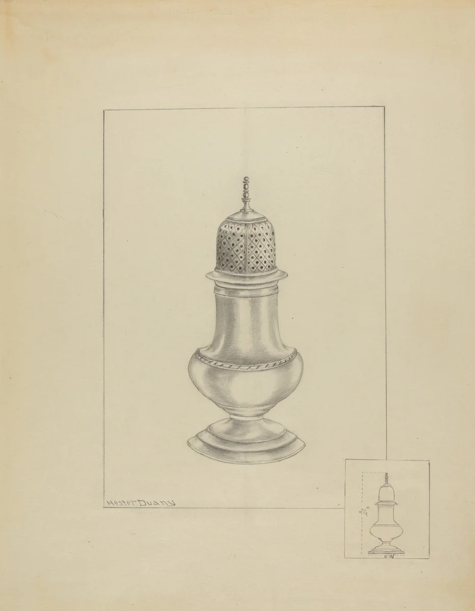 Silver Shaker by Hester Duany, index of american design, 1935-1942
