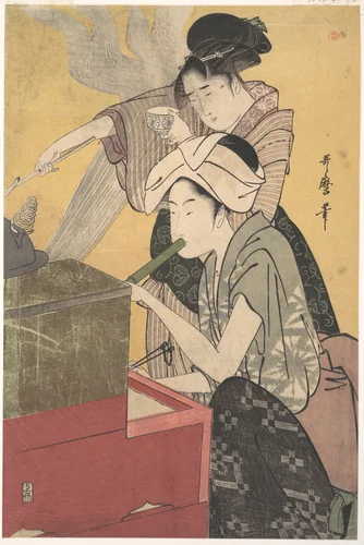 In the Kitchen by Kitagawa Utamaro (喜多川歌麿), print, 1794-1795