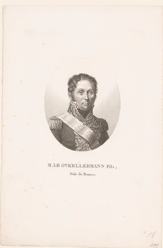 Portret van François Etienne de Kellermann by Ambroise Tardieu, print, 1820-1821