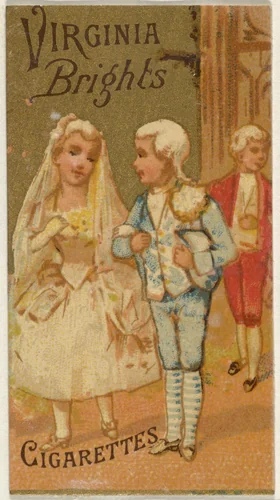 From the Girls and Children series (N64) promoting Virginia Brights Cigarettes for Allen & Ginter brand tobacco products by Allen & Ginter, print, 1886
