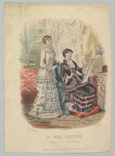 Toilettes de Mme. L. Massieu, from La Mode Illustrée by Adèle-Anaïs Toudouze, print, 1881