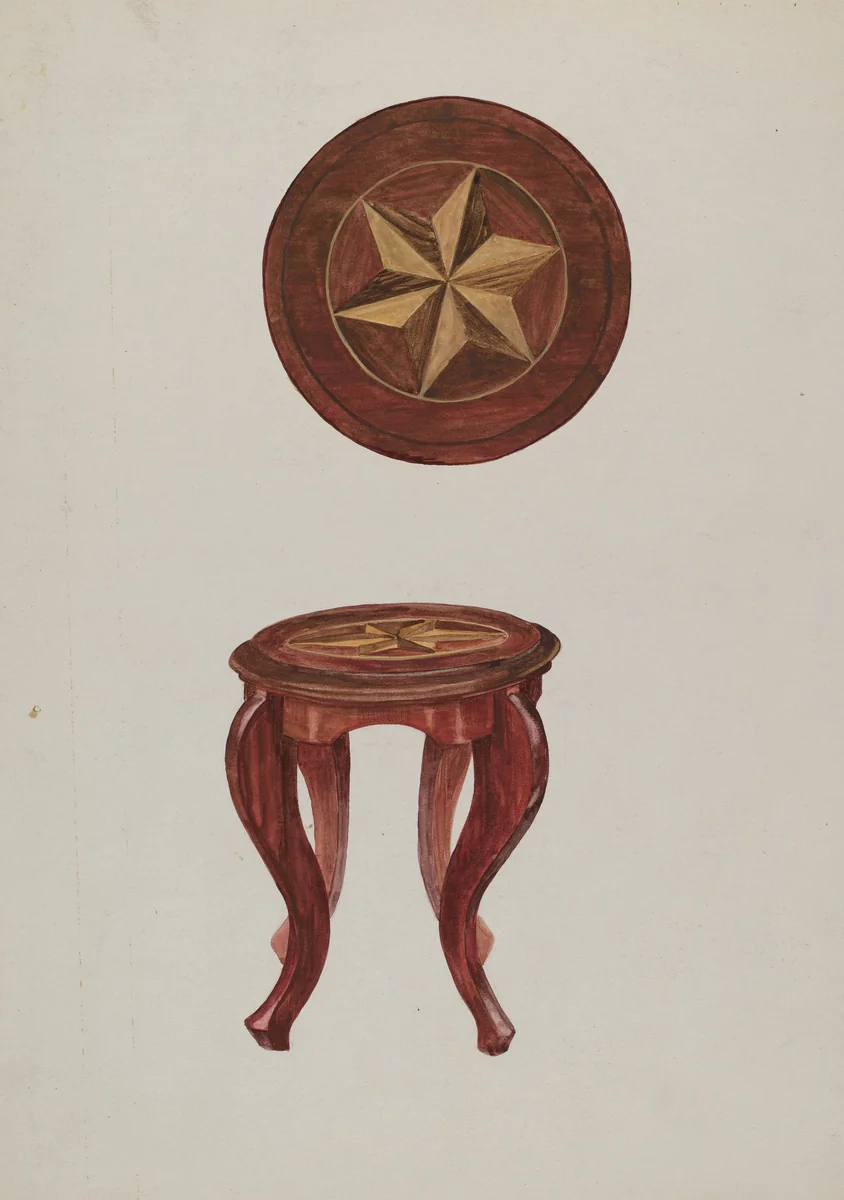 Round Stool by Verna Tallman, index of american design, 1936