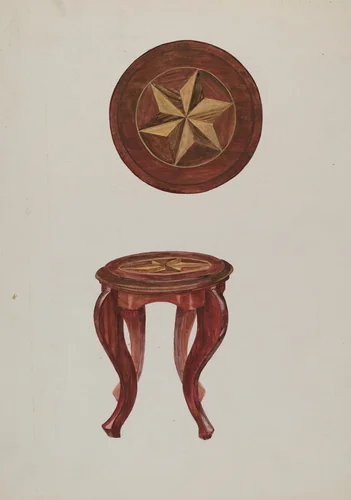 Round Stool by Verna Tallman, index of american design, 1936