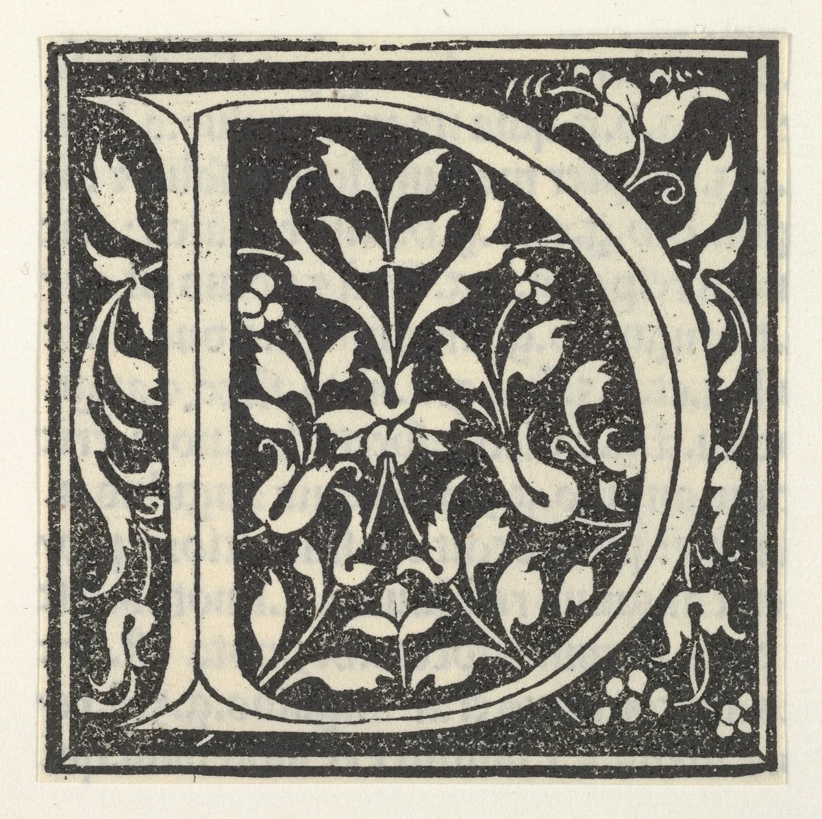 Initial letter D by anonymous, print, 1490-1499