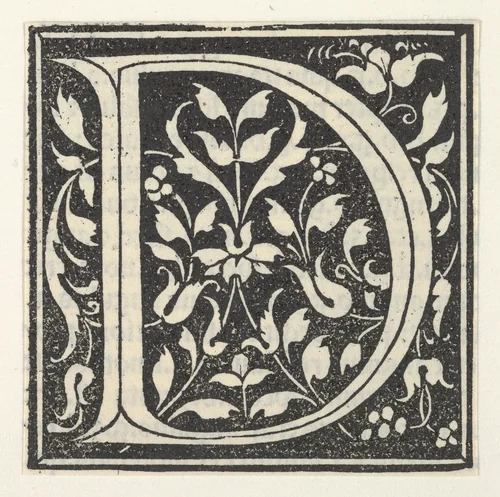 Initial letter D by anonymous, print, 1490-1499