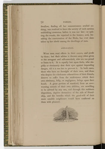 Tailpiece (page 72) from The Fables of Aesop by Thomas Bewick, illustrated book, 1818