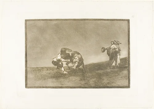 The Same Man Throws a Bull in the Ring at Madrid, plate 16 from The Art of Bullfighting by Francisco José de Goya, print, 1814-1816