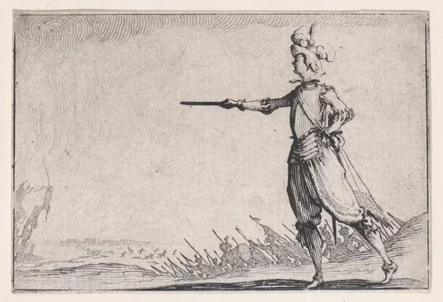 Le Commandant a Pied (The Commander on Foot), from "Les Caprices" Series A, The Florence Set by Jacques Callot, print, 1617
