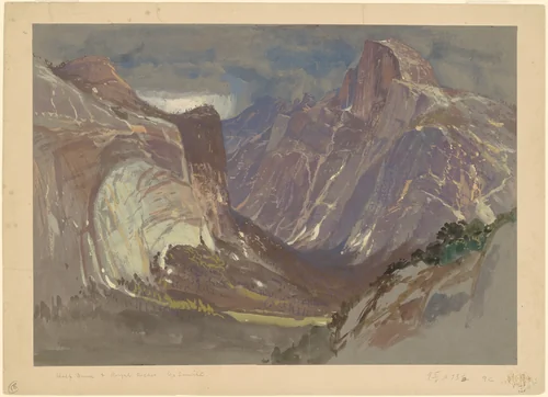 Half Dome and Royal Arches, Yosemite, from Glacier Point by Samuel Colman, drawing, 1865-1875