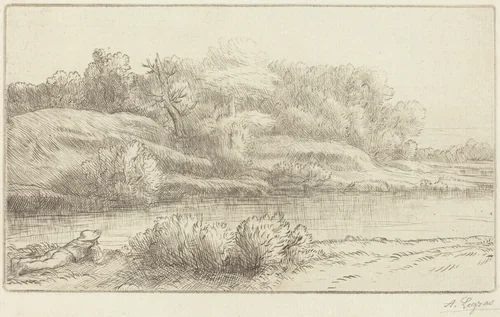Banks of the Venelle (Bord de la Venelle) by Alphonse Legros, print, 1877-1900