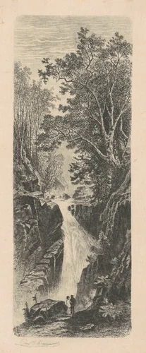 Waterfall, Cumberland Mountains by Carl Brenner, print, 1880