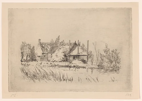 Boerderij bij Abcoude by Carel Nicolaas Storm van 's-Gravesande, print, 1880
