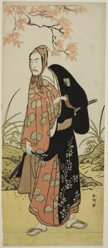 The Actor Ichikawa Komazo III as Katanaya Hanshichi in the Play Heike Hyobanki, Performed at the Nakamura Theater in the Ninth Month, 1789 by Katsukawa Shunko, print, 1784-1794