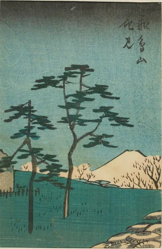 Flower Viewing at Asuka Hill (Asukayama hanami), section of a sheet from the series "Cutouts of Famous Places in Edo (Harimaze Koto meisho)" by Utagawa Hiroshige (歌川広重), other, 1852