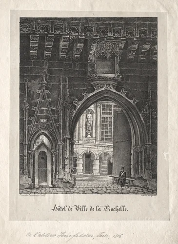 Hotel da Ville de la Rochelle, France by Alois Senefelder, print, 1803-1834