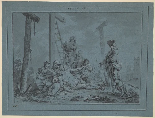 The Lamentation (STATIO XIII) by Januarius Zick, drawing, 1772
