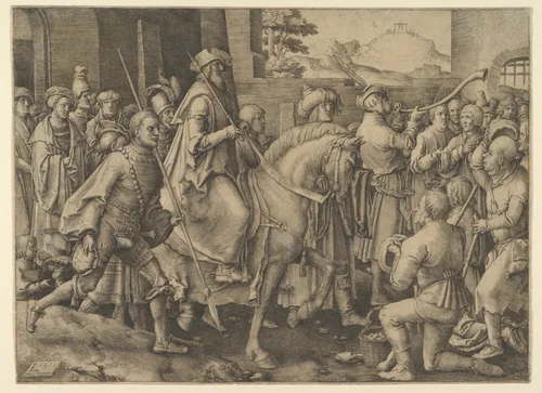 The Triumph of Mordecai by Lucas van Leyden, print, 1515
