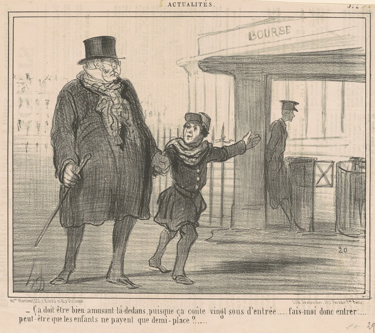 Ca doit être bien amusant la-dedans ... by Honoré Daumier, print, 1857