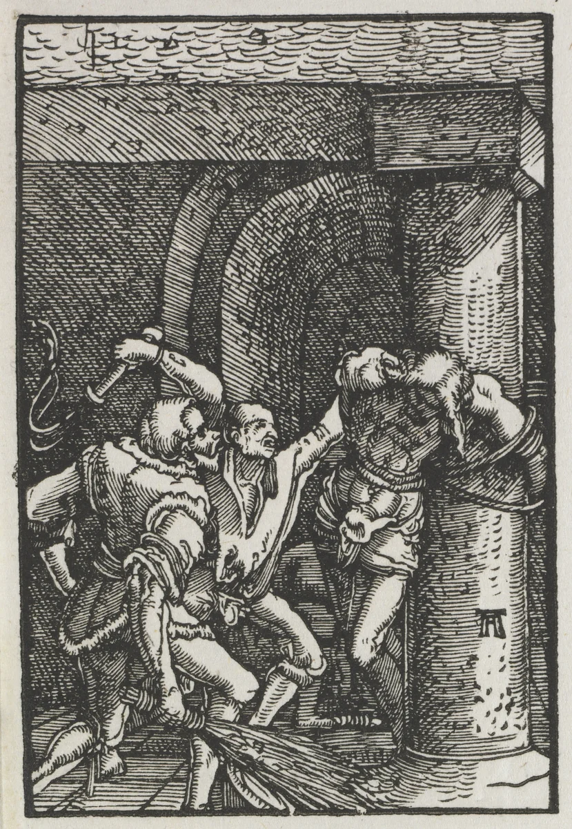 The Fall and Redemption of Man: Flagellation of Christ by Albrecht Altdorfer, print, 1510-1520