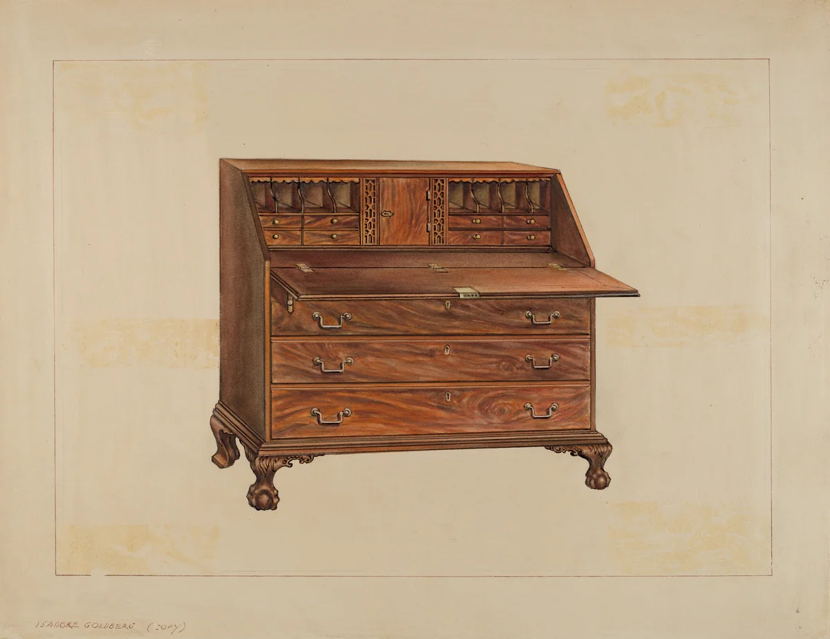 Desk by Isadore Goldberg, index of american design, 1936