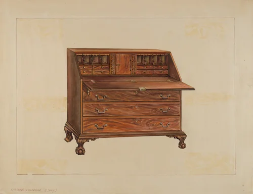 Desk by Isadore Goldberg, index of american design, 1936
