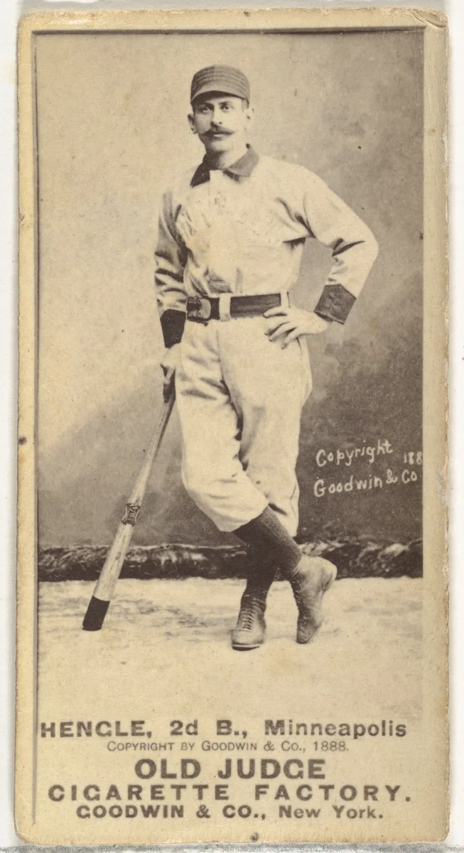 Emery J. "Moxie" Hengel, 2nd Base, Minneapolis, from the Old Judge series (N172) for Old Judge Cigarettes by Goodwin & Company, photograph, 1888