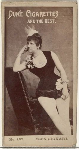 Card Number 192, Miss Cignari, from the Actors and Actresses series (N145-6) issued by Duke Sons & Co. to promote Duke Cigarettes by W. Duke, Sons & Co., photograph, 1880-1889