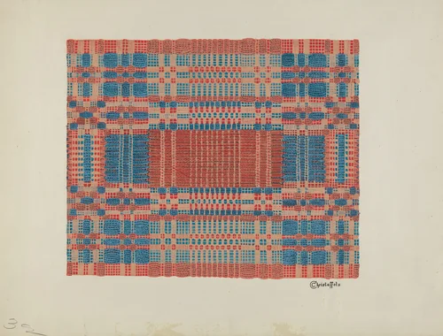 Coverlet Detail by Cornelius Christoffels, index of american design, 1936