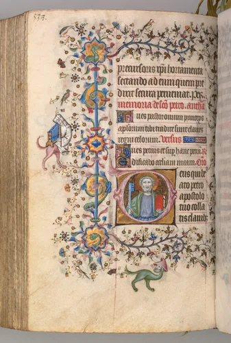 Hours of Charles the Noble, King of Navarre (1361-1425): fol. 263r, St. Peter by Master of the Brussels Initials and Associates, book, 1400-1410