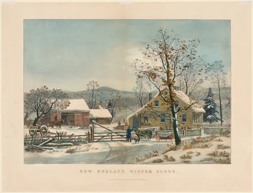New England Winter Scene by James Merritt Ives, print, 1861