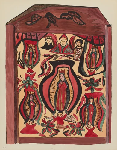 Plate 32: Our Lady of Guadalupe: From Portfolio "Spanish Colonial Designs of New Mexico by American 20th Century, index of american design, 1935-1942